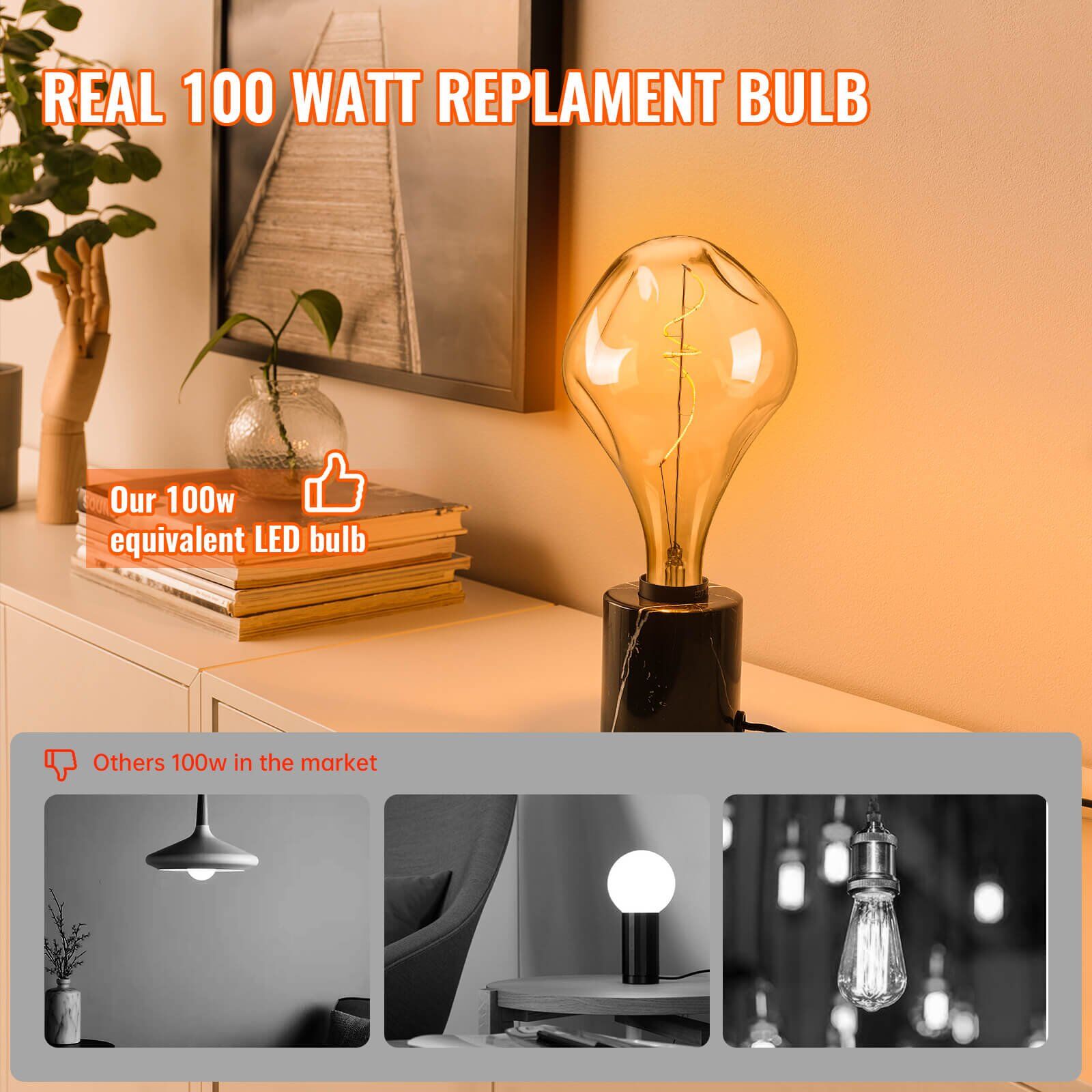 OMED S165 Unique Oversized Vintage LED Edison light Bulb